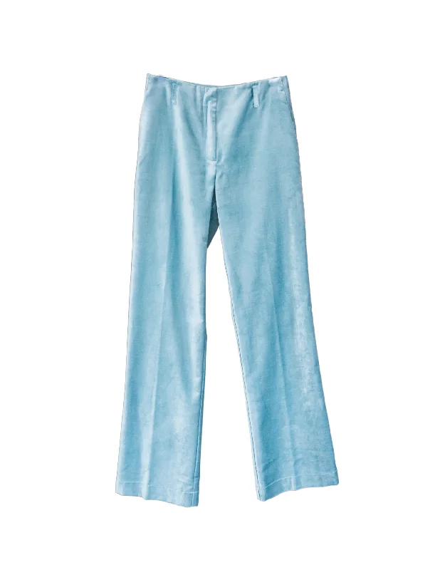 Cotton Viscose Velvet Trumpet Shaped Pants - Breeze