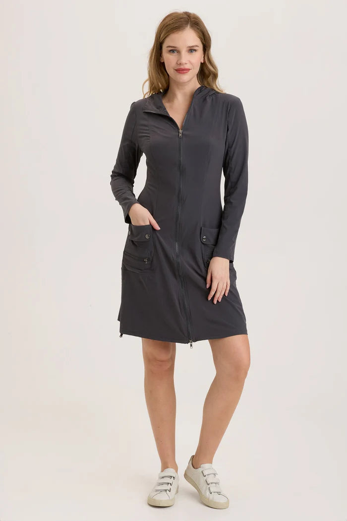 Active Rufino Jacket Dress - Charcoal