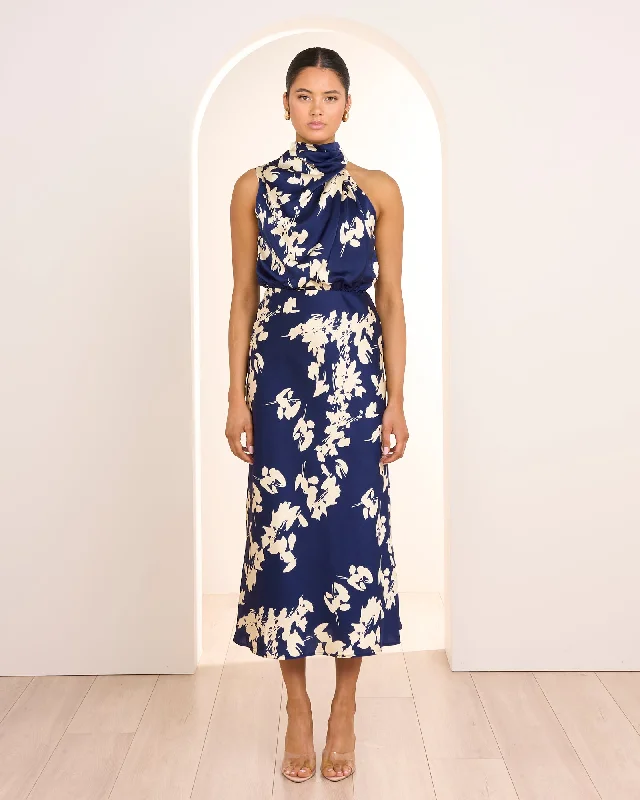 Drea High Neck Midi Dress