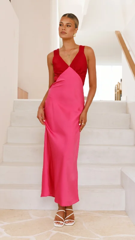 Glacia Maxi Dress - Pink/Red