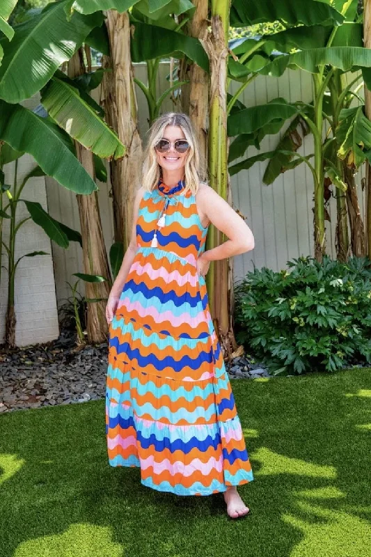 LA Waves Tiered Maxi Dress