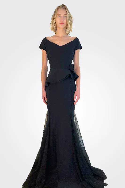 Lady Illusion Tulle Gown - Black