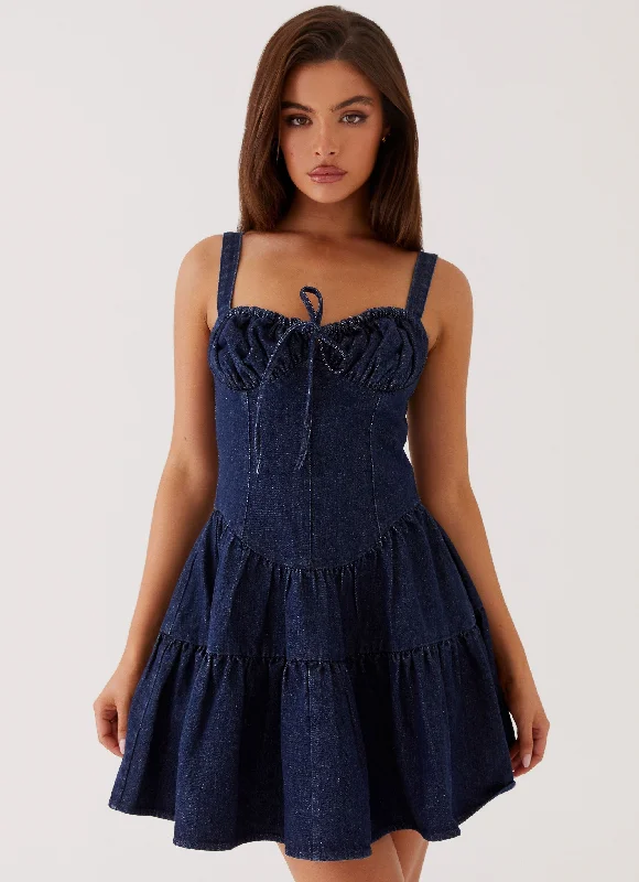 Lucie Denim Mini Dress - Indigo