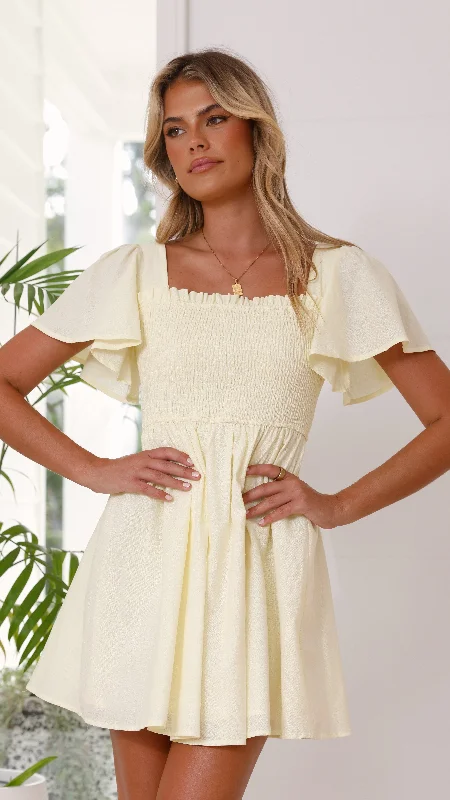 Molly Mini Dress - Baby Yellow