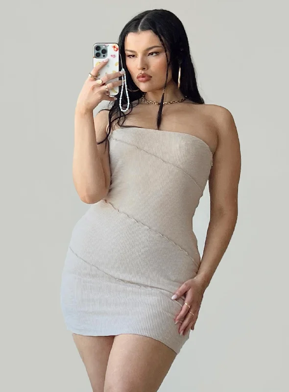 Oscar Mini Dress Beige