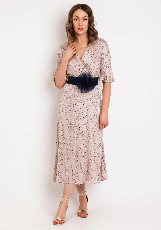 Role Mode Vilasi Polka Dot Midi Dress, Nude