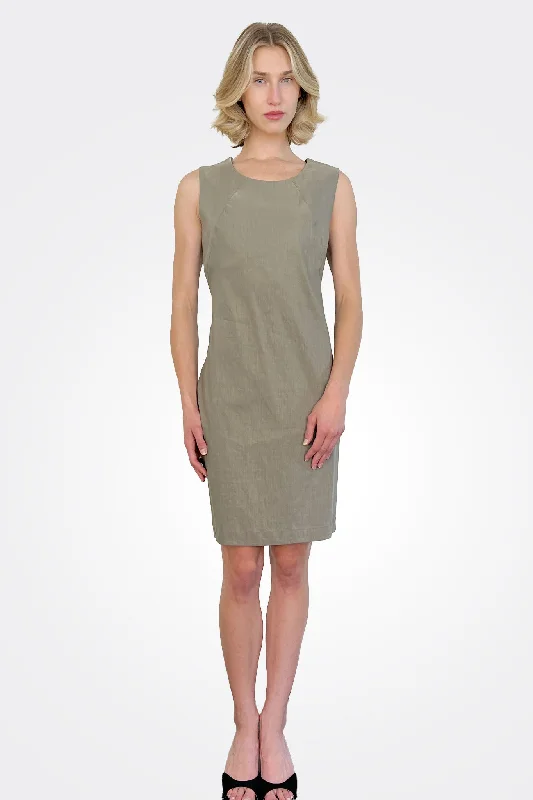 Sleeveless Dress - Brown