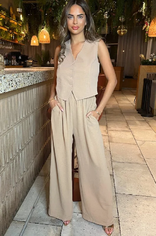 Tinsley Stone Wide Leg Trousers