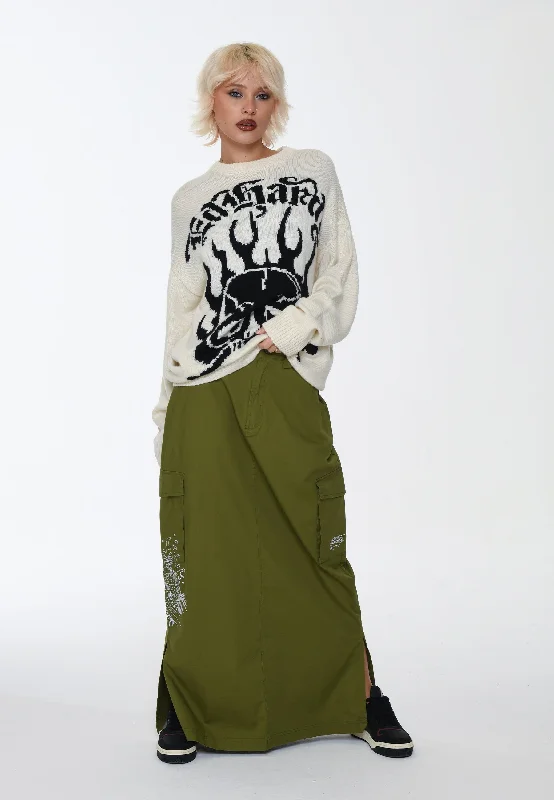 Womens Koi Wave Cargo Skirt - Green