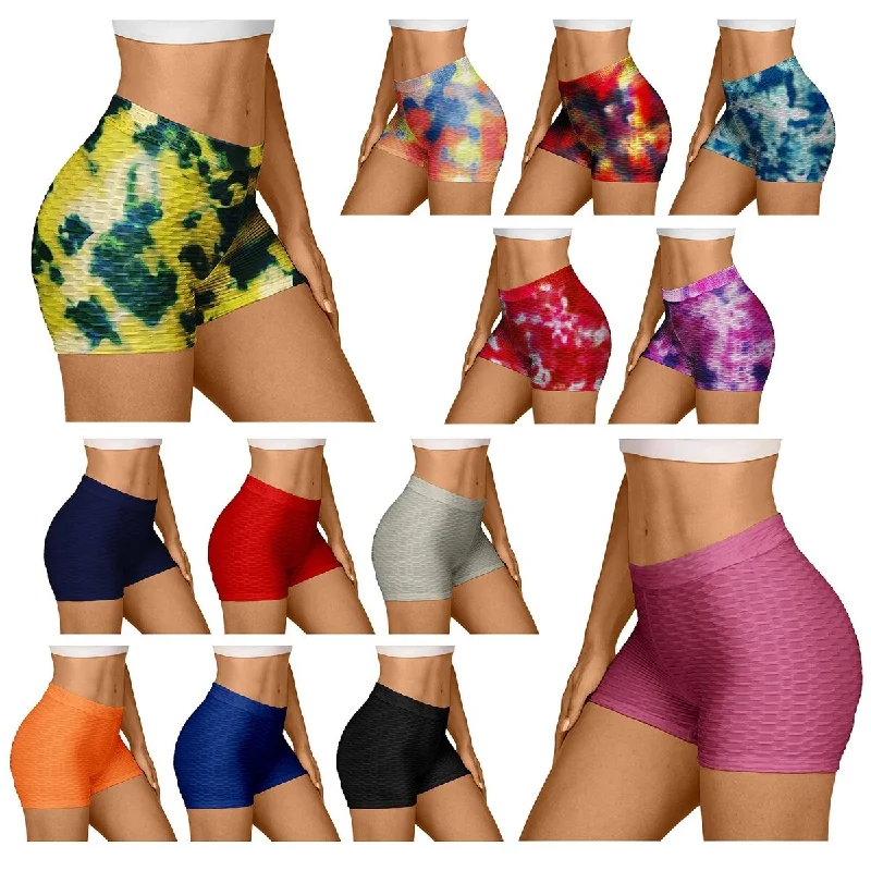 6Pack Womens Scrunch Butt Lifting Shorts Assorted Colors Yoga Workout Activewear