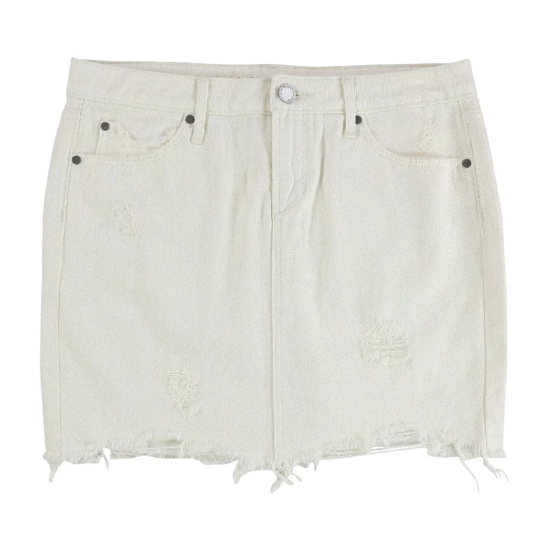 Articles of Society Womens Stacy Denim Skirt, White, 30