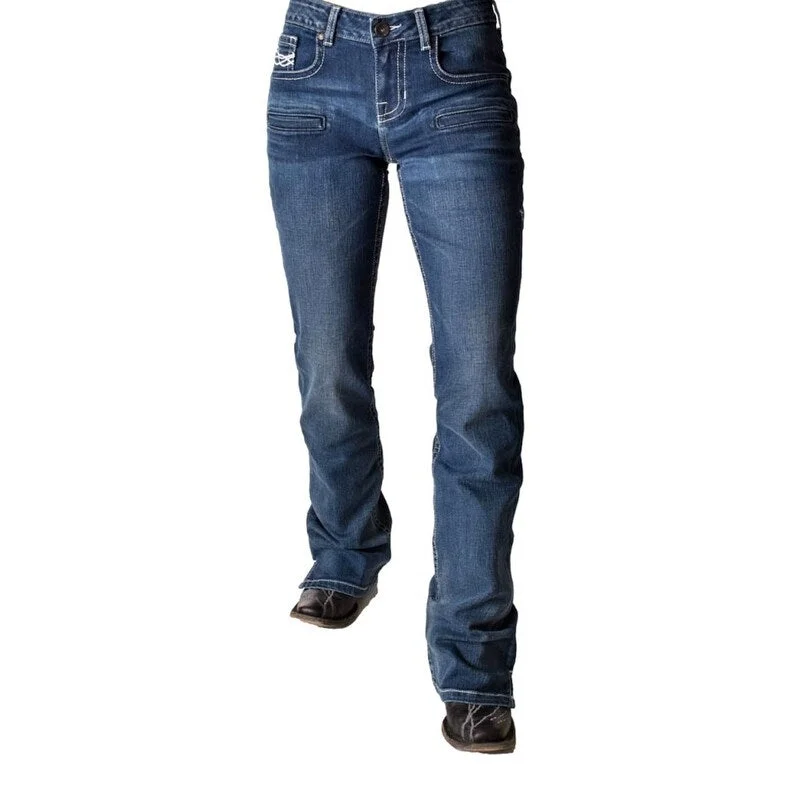 Cowgirl Tuff Western Jeans Womens Classic Legendary Med Wash JLEGLT