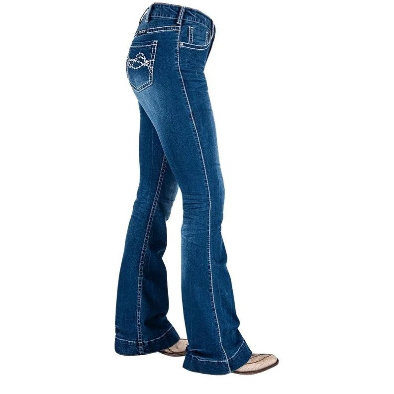 Cowgirl Tuff Western Jeans Womens Edgy Trousers Stitch Med JEDGTR