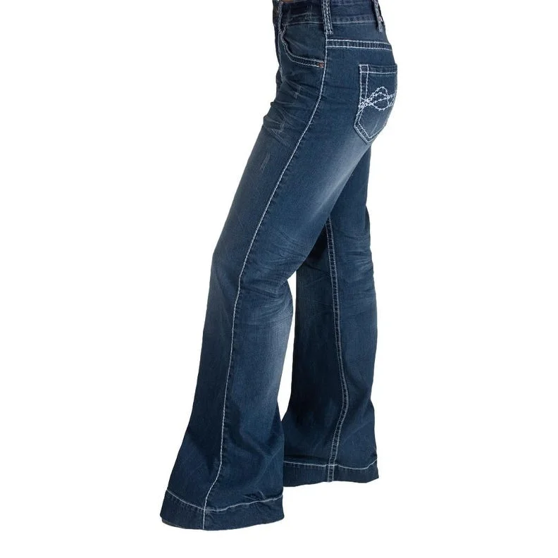 Cowgirl Tuff Western Jeans Womens Edgy Wide Trouser Med JEDGWT