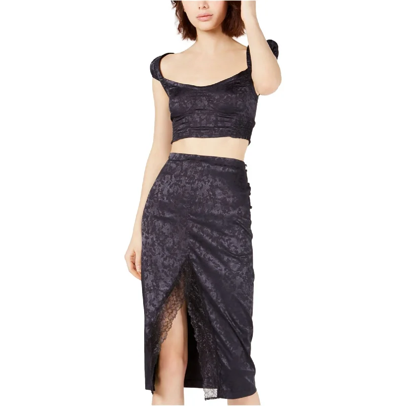 Free People Womens Olmpia Set Peasant Skirt, Black, Large