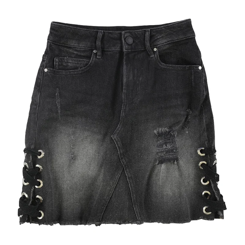 Guess Womens Punk Metallic Mini Skirt