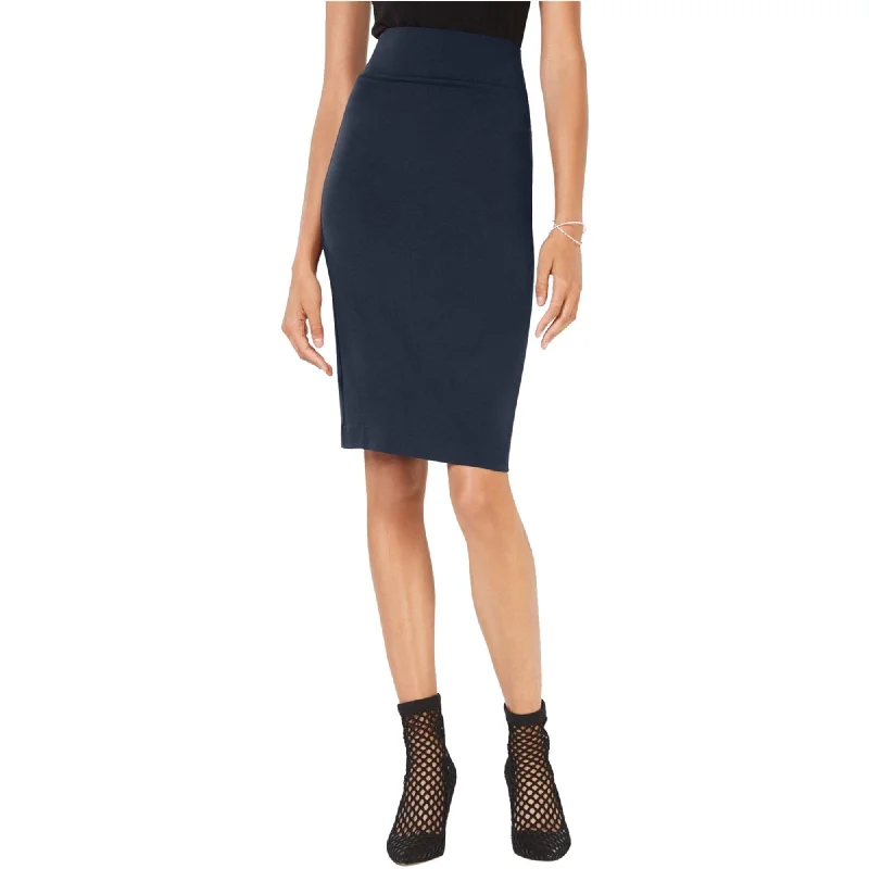 I-N-C Womens Solid Pencil Skirt, Blue, Large