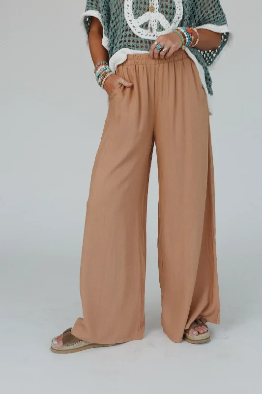 Its A Breeze Wide Leg Pants - Camel