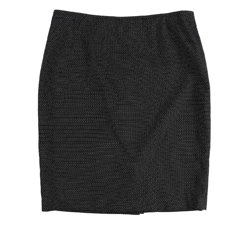 Le Suit Womens Two Tone Pencil Skirt, Black, 16