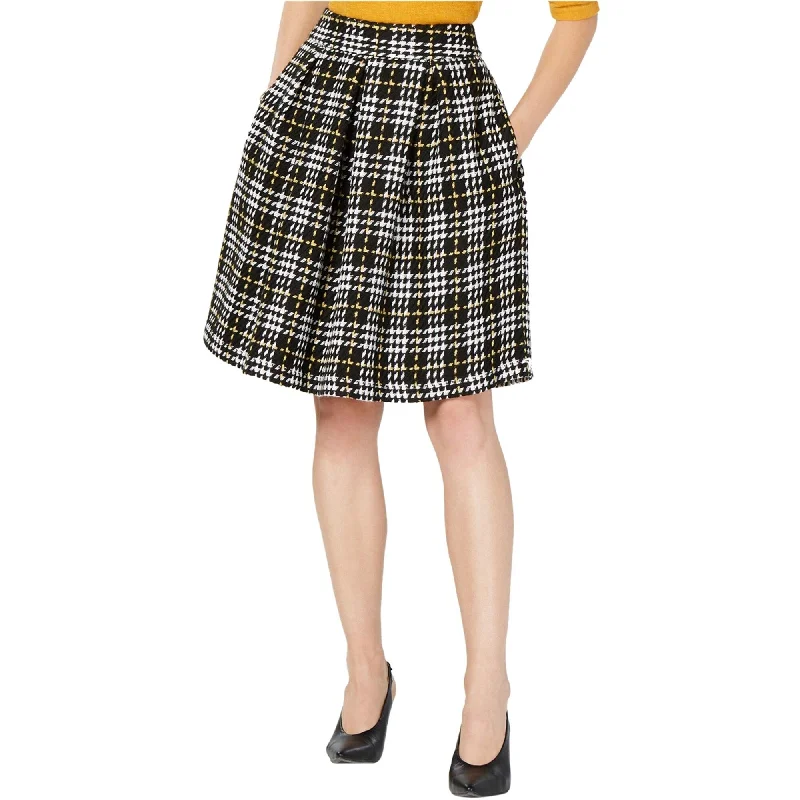 Maison Jules Womens Plaid A-Line Pleated Skirt