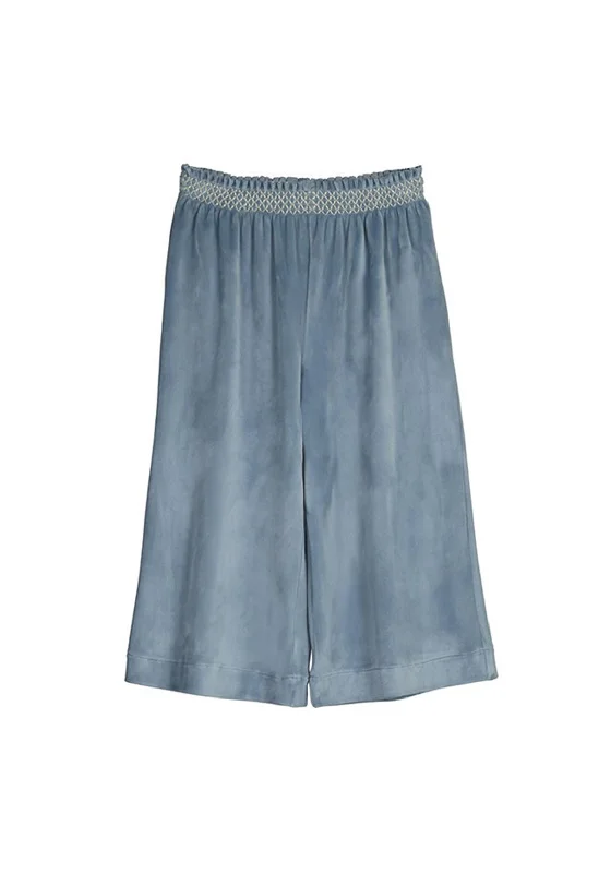 Mayoral Girl Velour Cropped Trousers, Bluebell