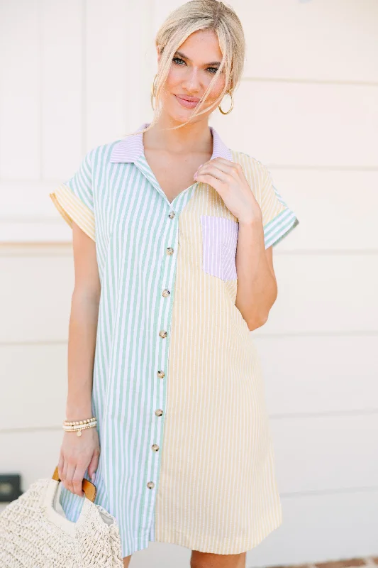 Preppy Perfection Green Button Down Dress