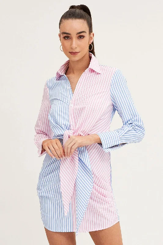 Stripe Shirt Dress Long Sleeve