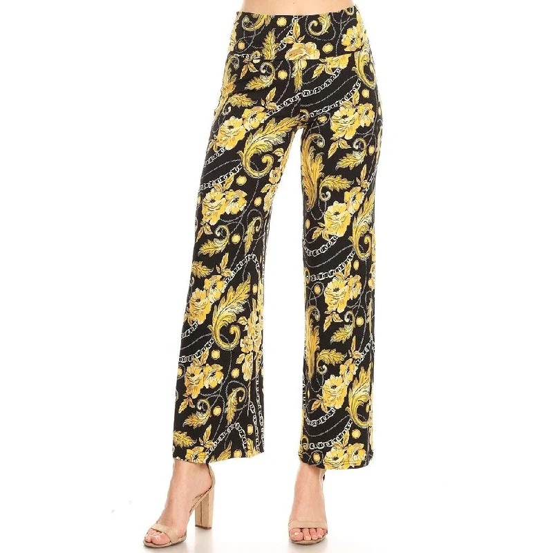 White Mark Women's Printed Palazzo Pants