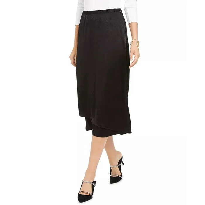 Alfani Women's Faux-Wrap Skirt Black Size 16