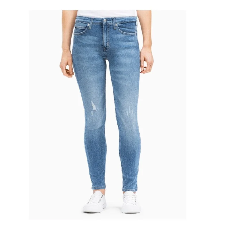 Calvin Klein Women's Mid Rise Skinny Fit Jeans Mallibu Blue Light Size 30"