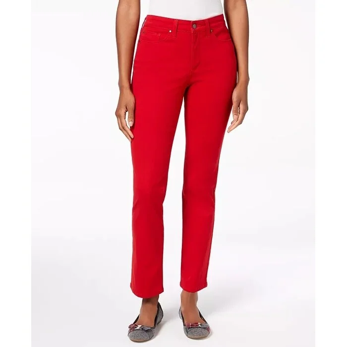 Charter Club Women's Lexington Straight-Leg Jeans Red Size 6