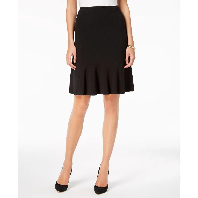 Nine West Women's Flare-Hem Pencil Skirt Black Size 8