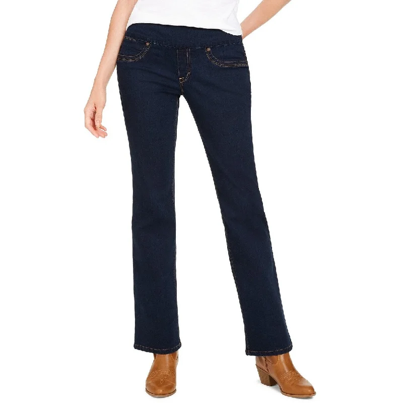 Style & Co Women's Ella Pull-On Bootcut Jeans Dark Blue Size Large